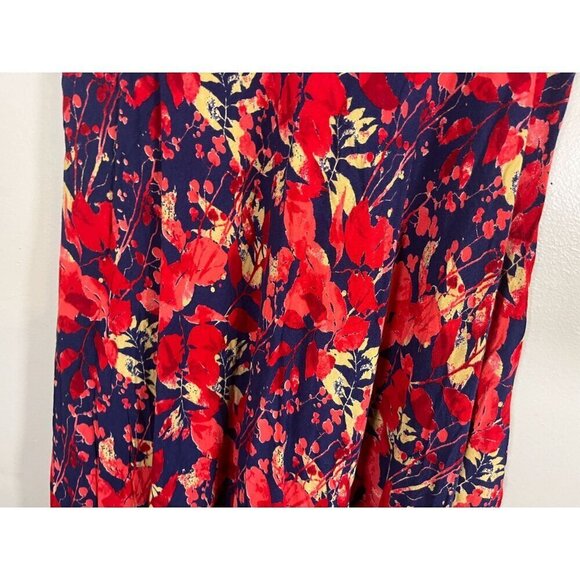 Dress M Red Floral l Maxi Retro Y2K Boho Western Preppy Classic Feminine Flowy - Picture 11 of 15